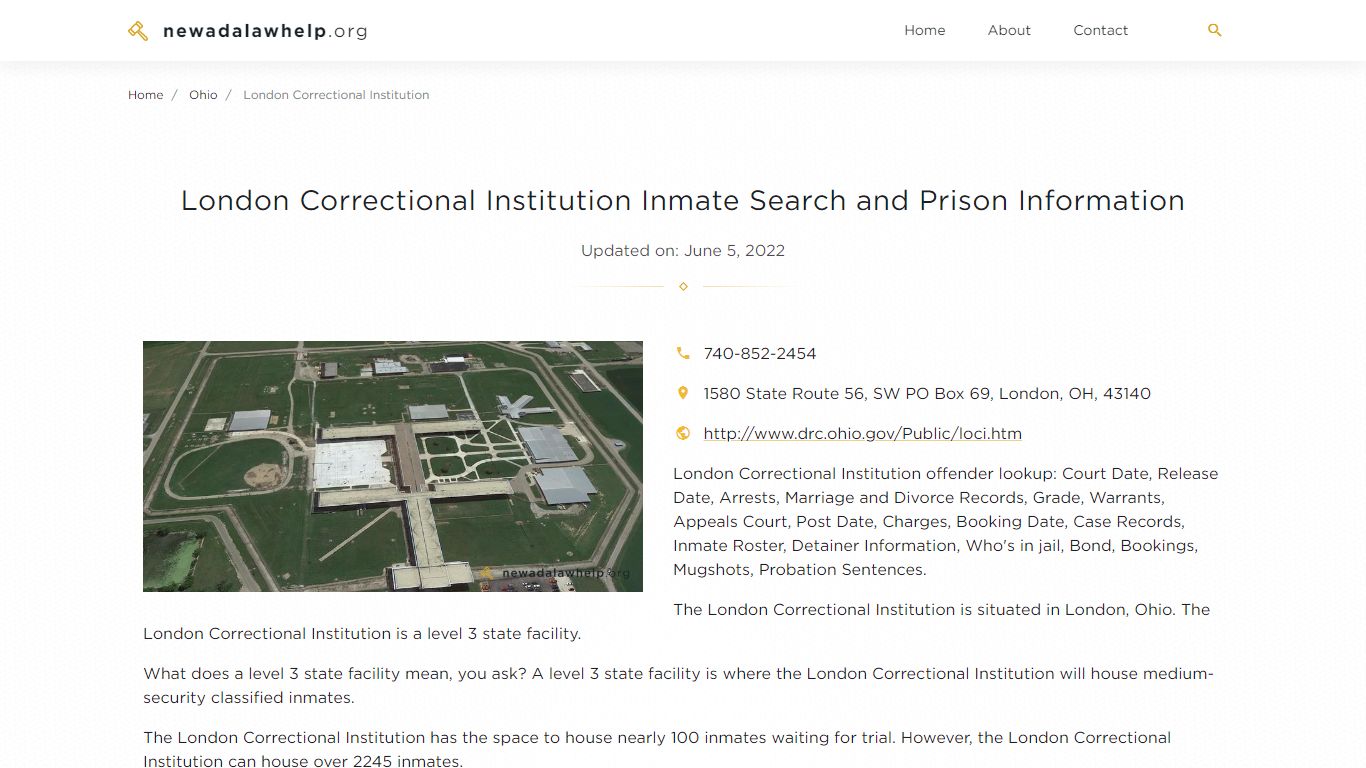 London Correctional Institution Inmate Search, Visitation ...